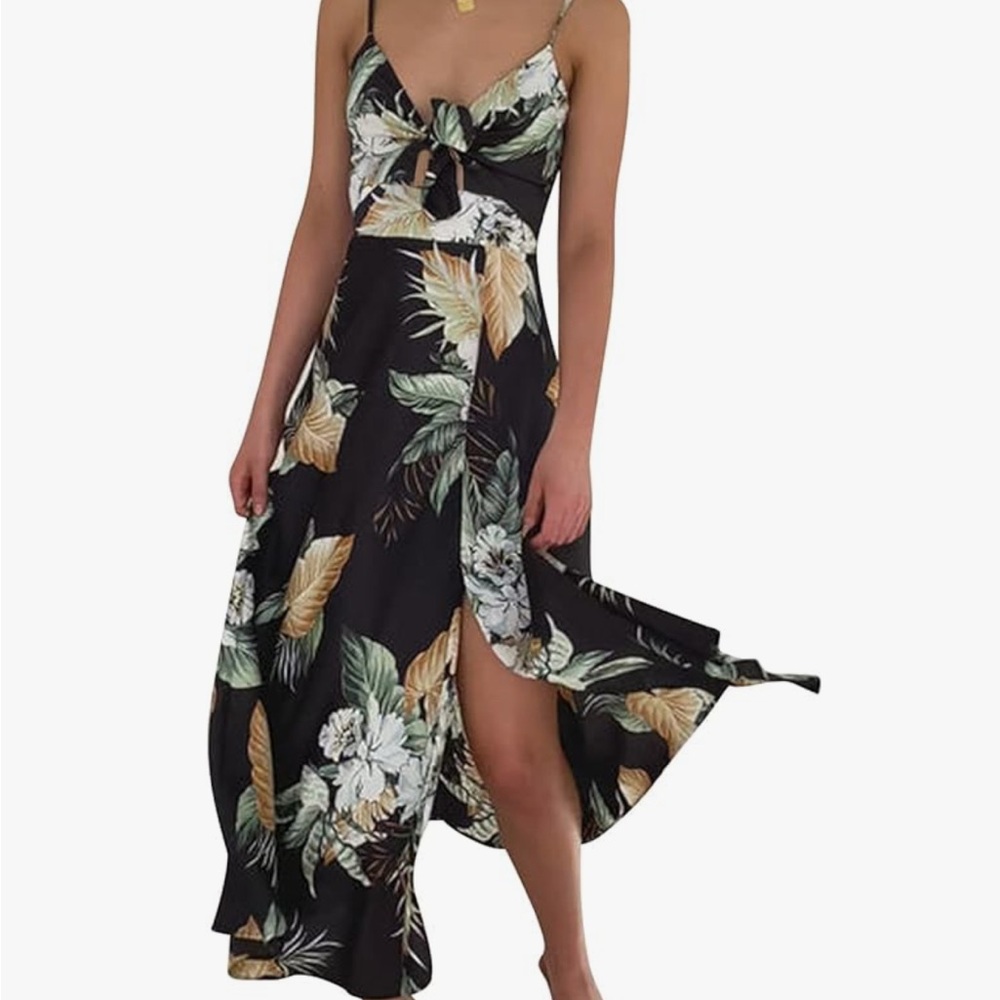 Floral Black and Green Women's dress